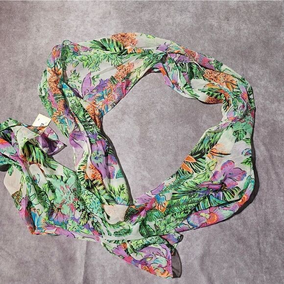 COLLECTION EIGHTEEN Tropics Flower TBA Scarf 21" x 86" - Picture 1 of 3
